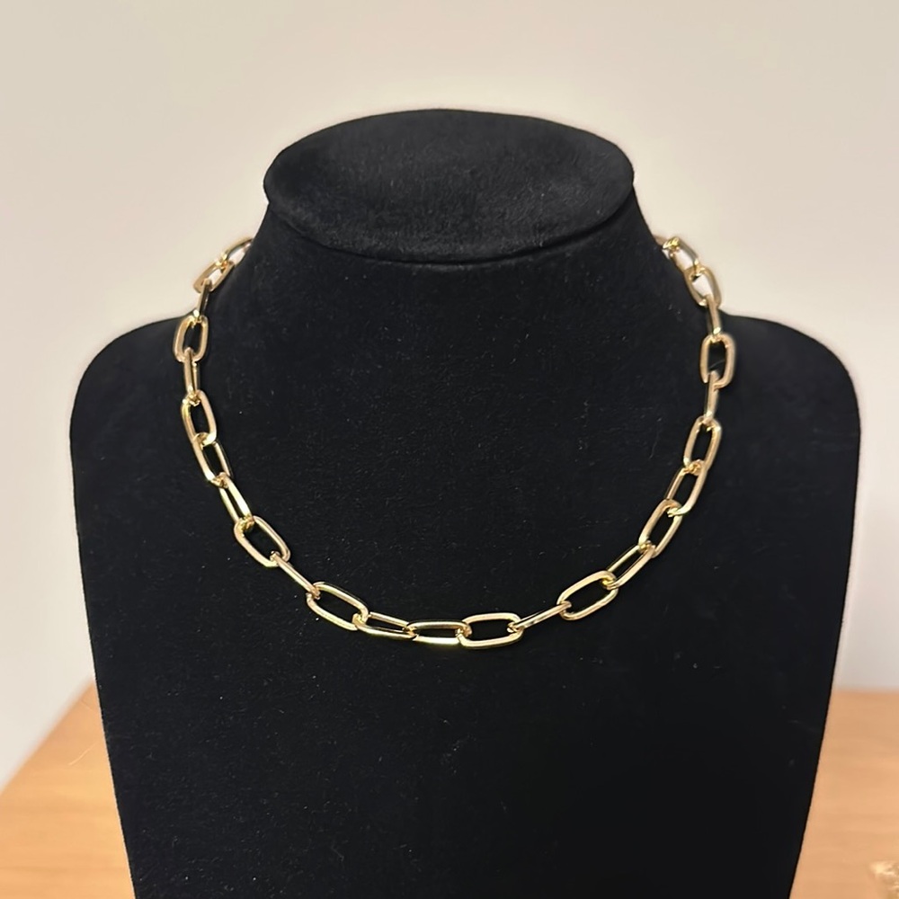 13 inch Gold Tone Paper Clip Chain Necklace